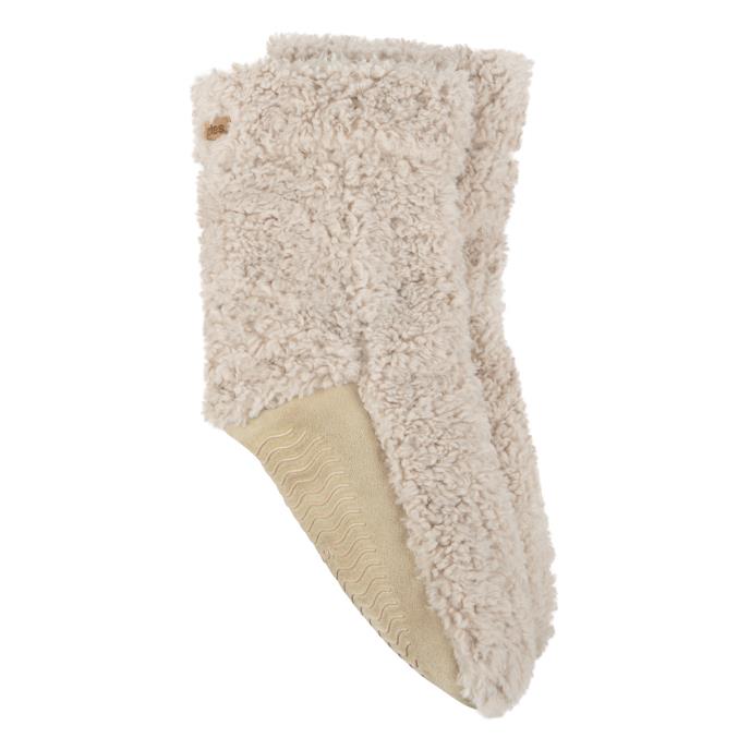 totes toasties® Ladies Faux Fur Bootie Slipper Socks Cream Extra Image 2